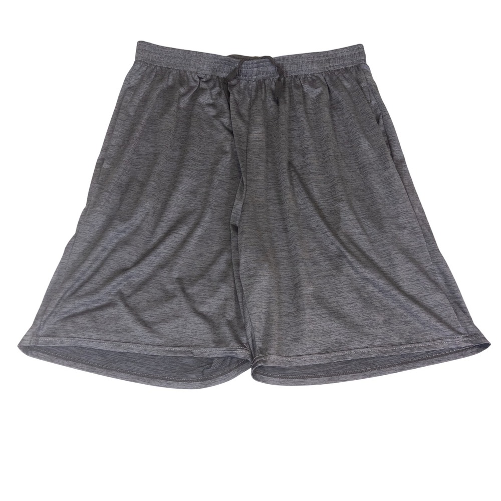 Real Essentials Mens 2XL Athletic Shorts Charcoal Heather Space Dye Activewear
